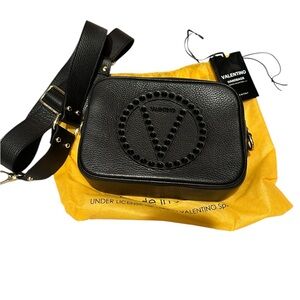 Valentino Black Leather Crossbody Bag